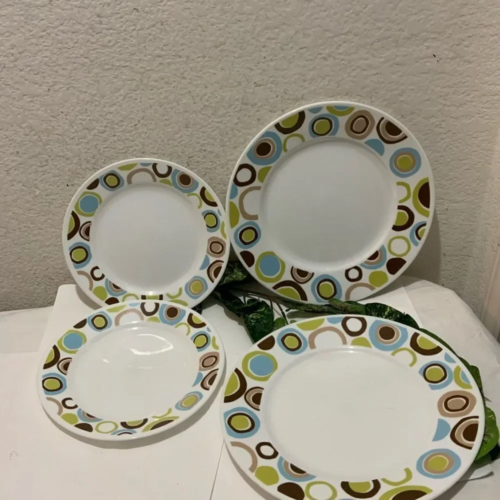 4 Corelle Corning ROLA 2 Dinner Plate (s) 10.75